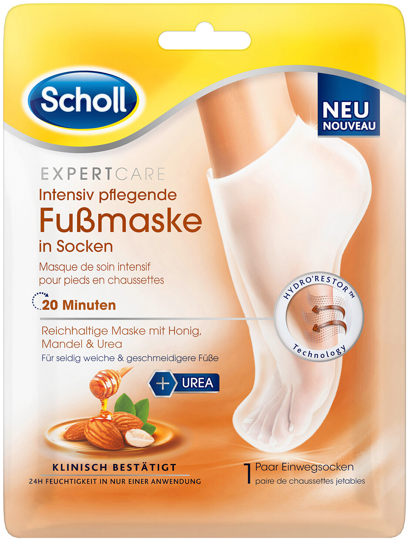 Image of Scholl Expert Care intensiv pflegende Fussmaske Honig & Mandel