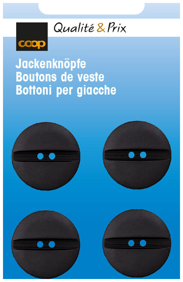 Image of Jackenknopf schwarz 20 mm 4 Stk.