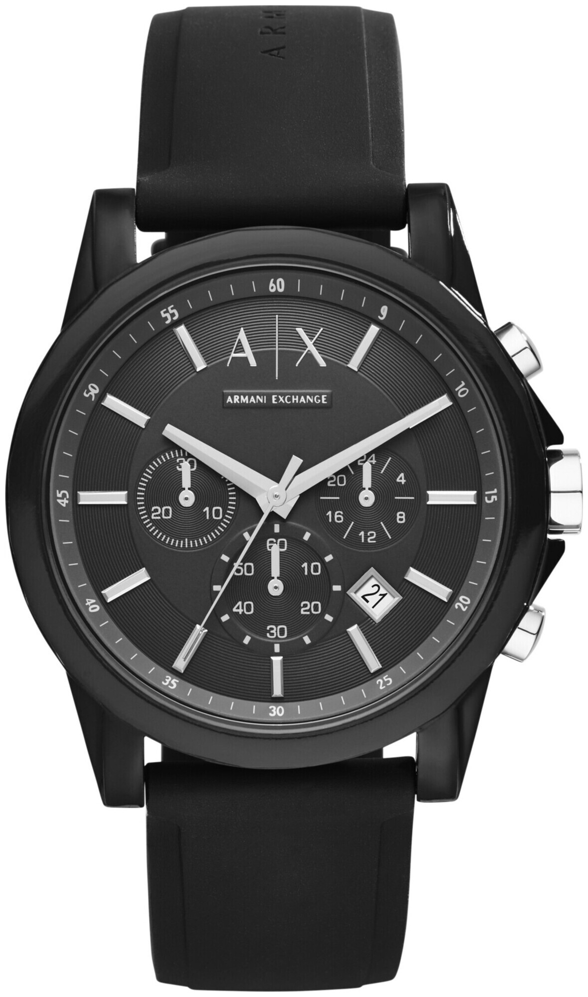 Armani Exchange Uhr Chronograph Silikon schwarz