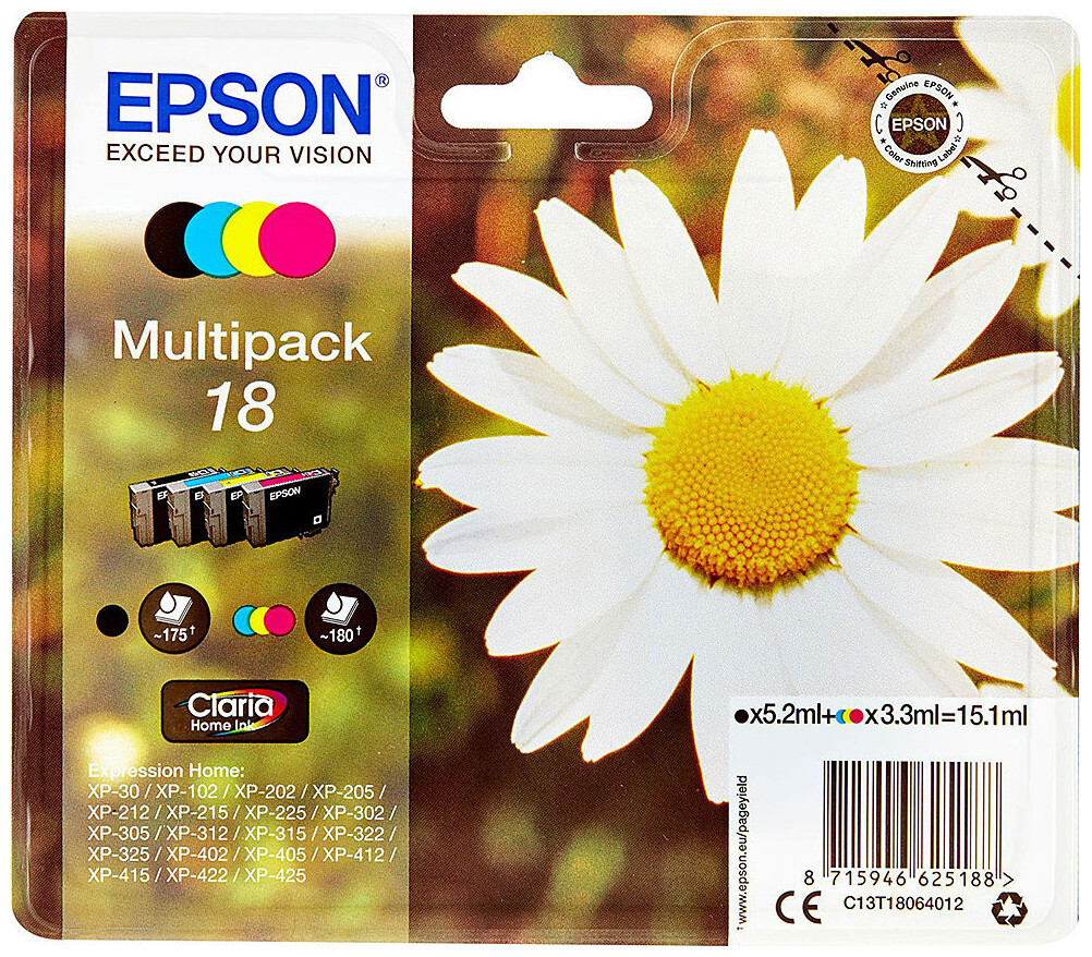 Image of Epson T180640 Multipack Tinte Cmyb XP 30/405 180/175 Seiten