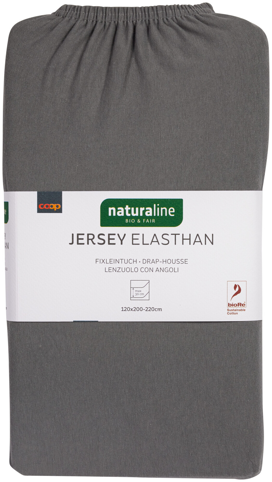 Image of Naturaline Textil Bio Fixl. Jersey EA 120x200 anthrazit