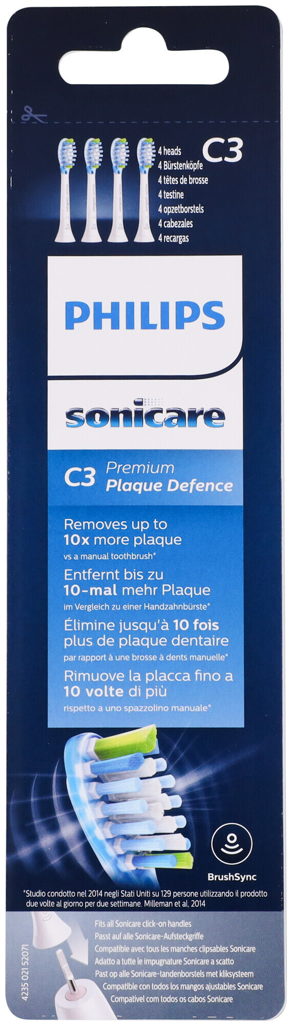 Image of Philips Premium Plaque Defence (C3), 4er Pack, weiss Hx9044/17