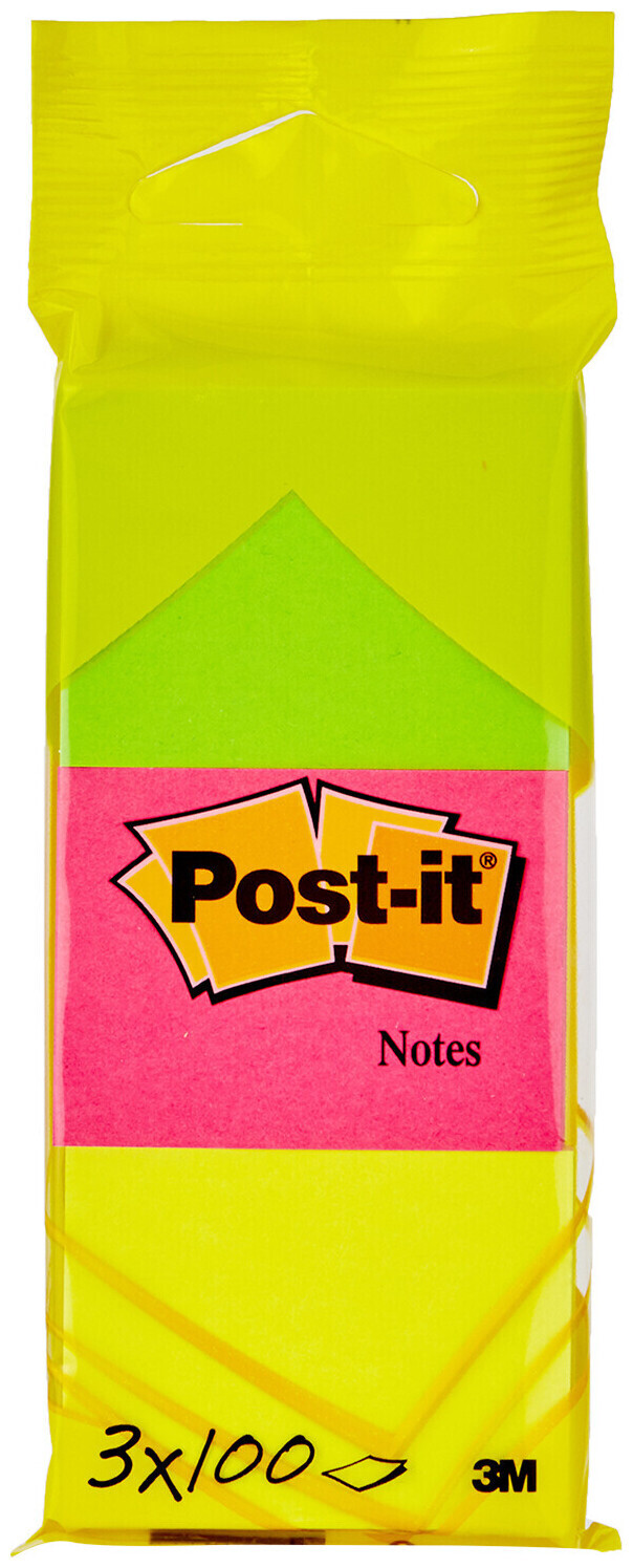 Post-it 6812 Haftnotizen neongelb neongrün neonpink 38 x 51 mm 3 Blöcke