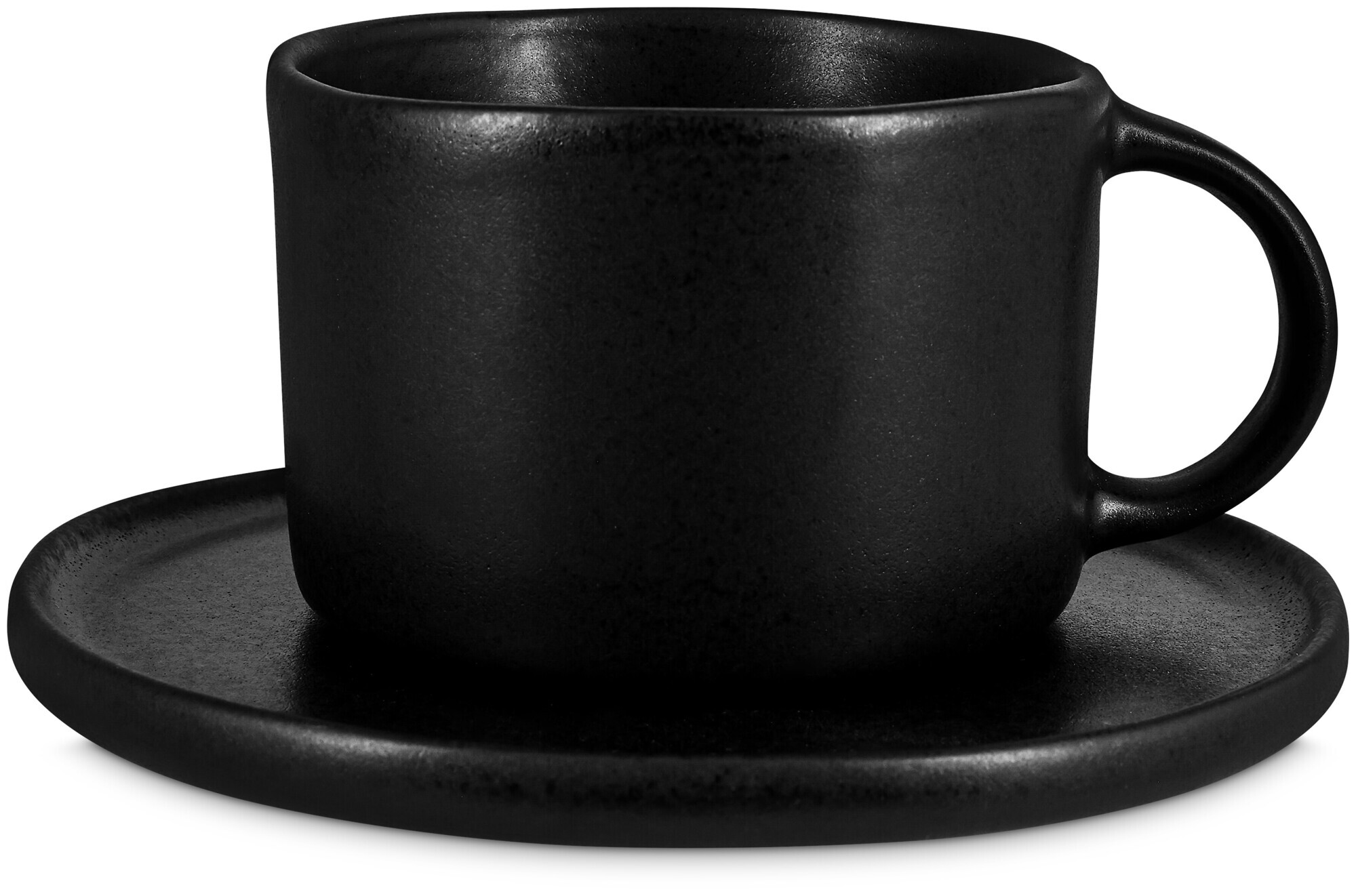 Image of À Table! Kaffeetasse mit Unterteller schwarz