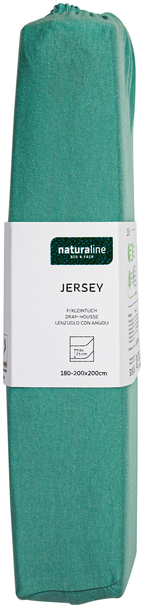 Image of Naturaline Textil Bio Fixl. Jersey 180x200 aqua
