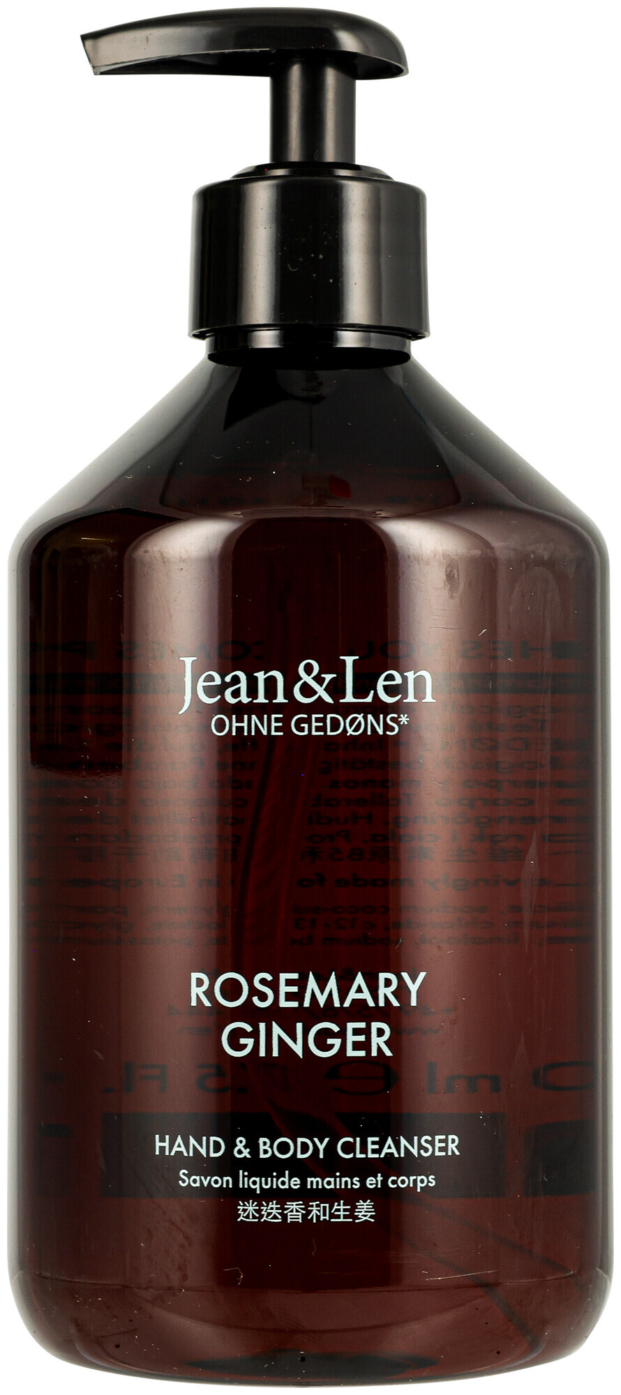 Image of Jean&Len Hand & Body Cleanser Rosemary/Ginger 500 ml