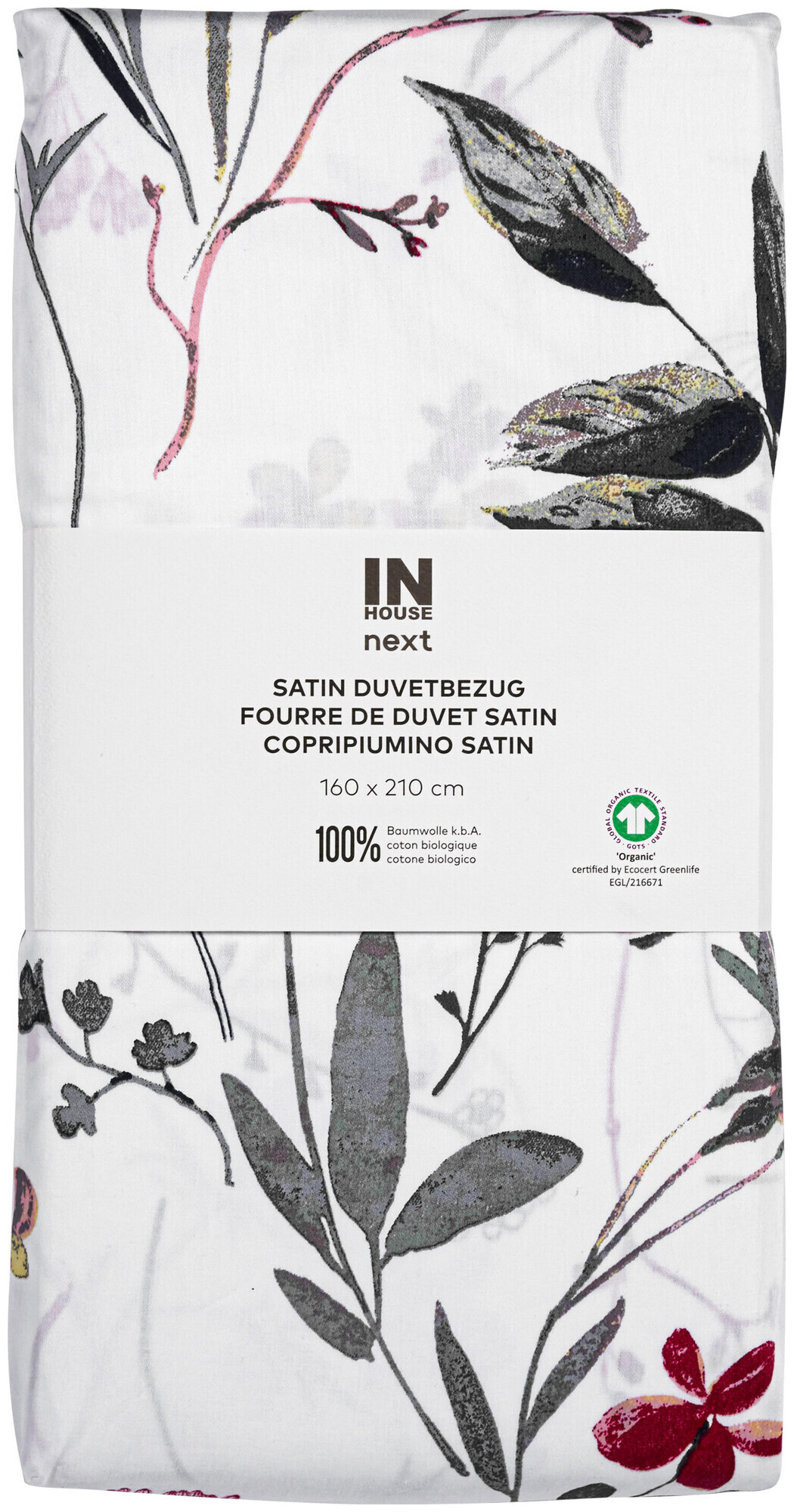 Image of Inhouse Duvet Gots Satin 160x210 Flora