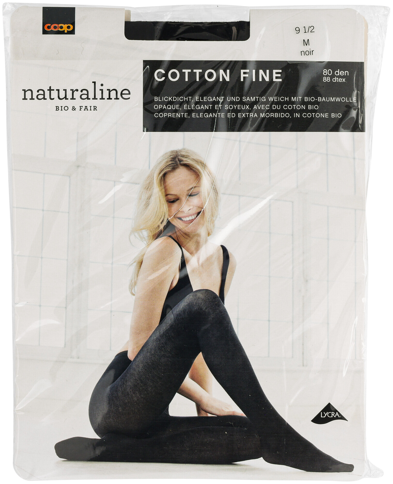 Image of Naturaline Textil Avela Strumpfhose Cotton Fine Noir 9.5