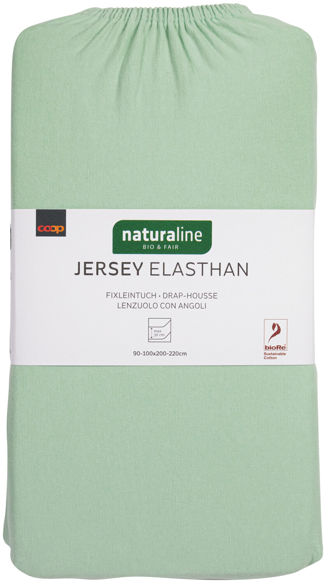 Image of Naturaline Textil Bio Fixl. Jersey EA 90x200 lindengrün