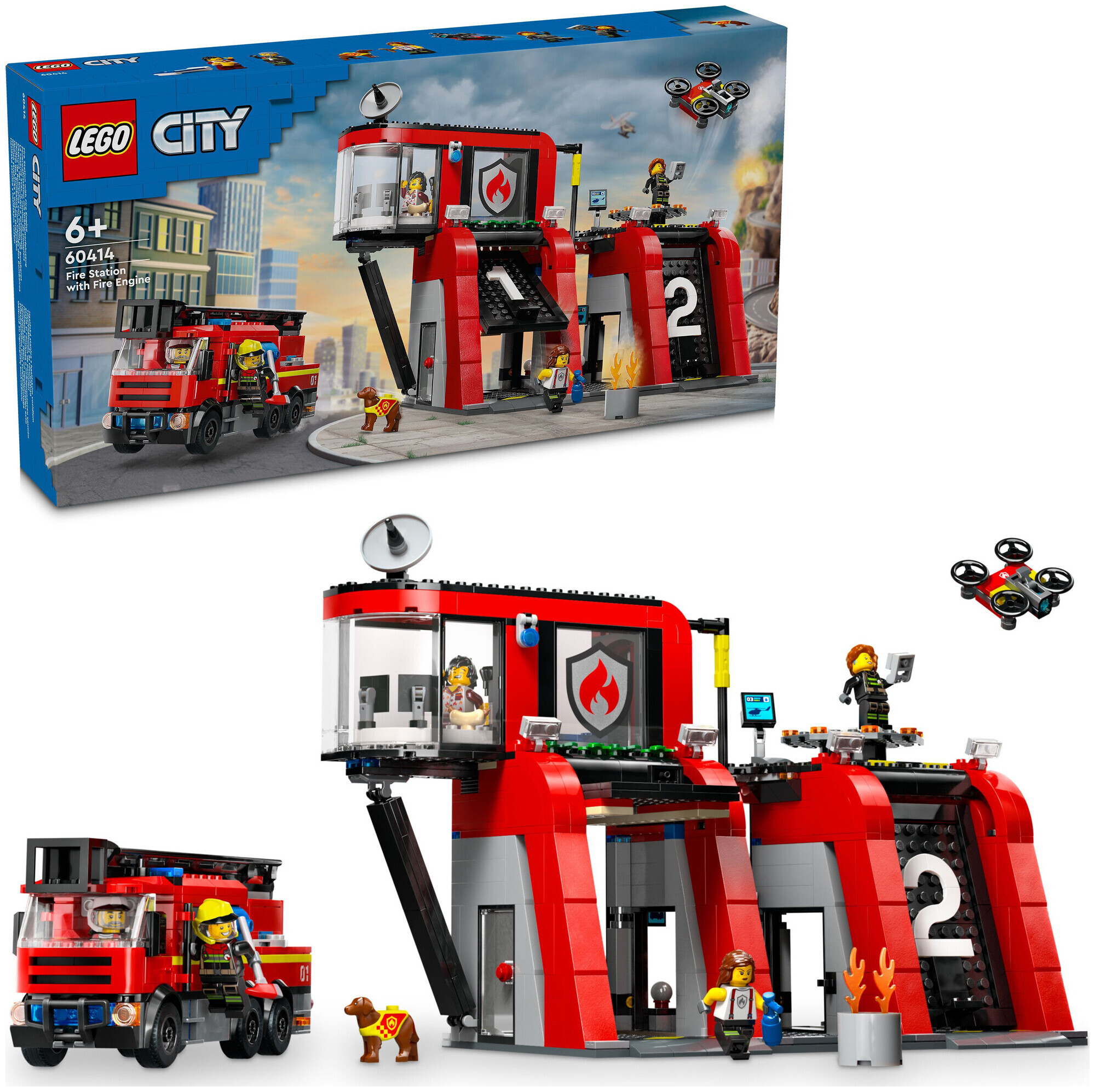 Lego City Lego City 60414 Feuerwehrstation mit Drehleiterfahrzeug