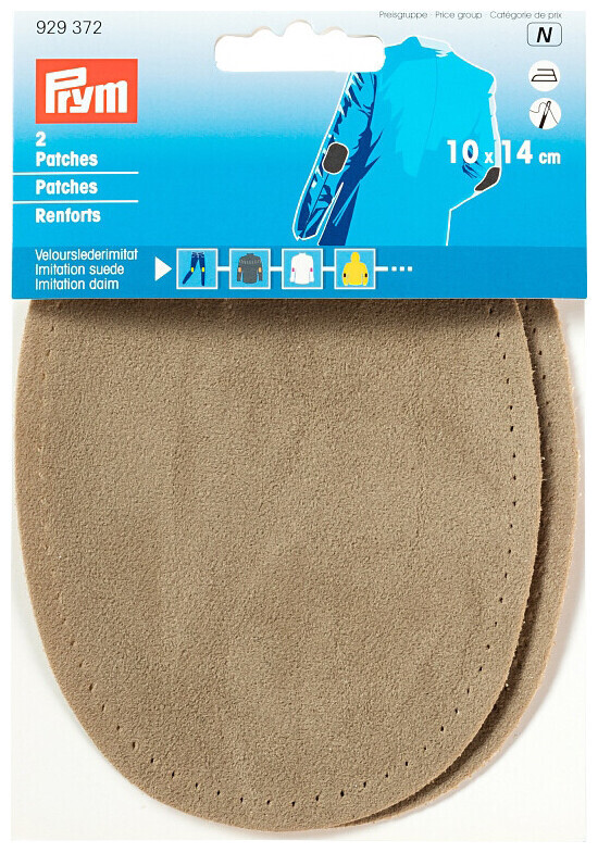 Image of Prym Patches Velourslederimitat stein 10 x 14 cm 2 Stk. aufbügelbar
