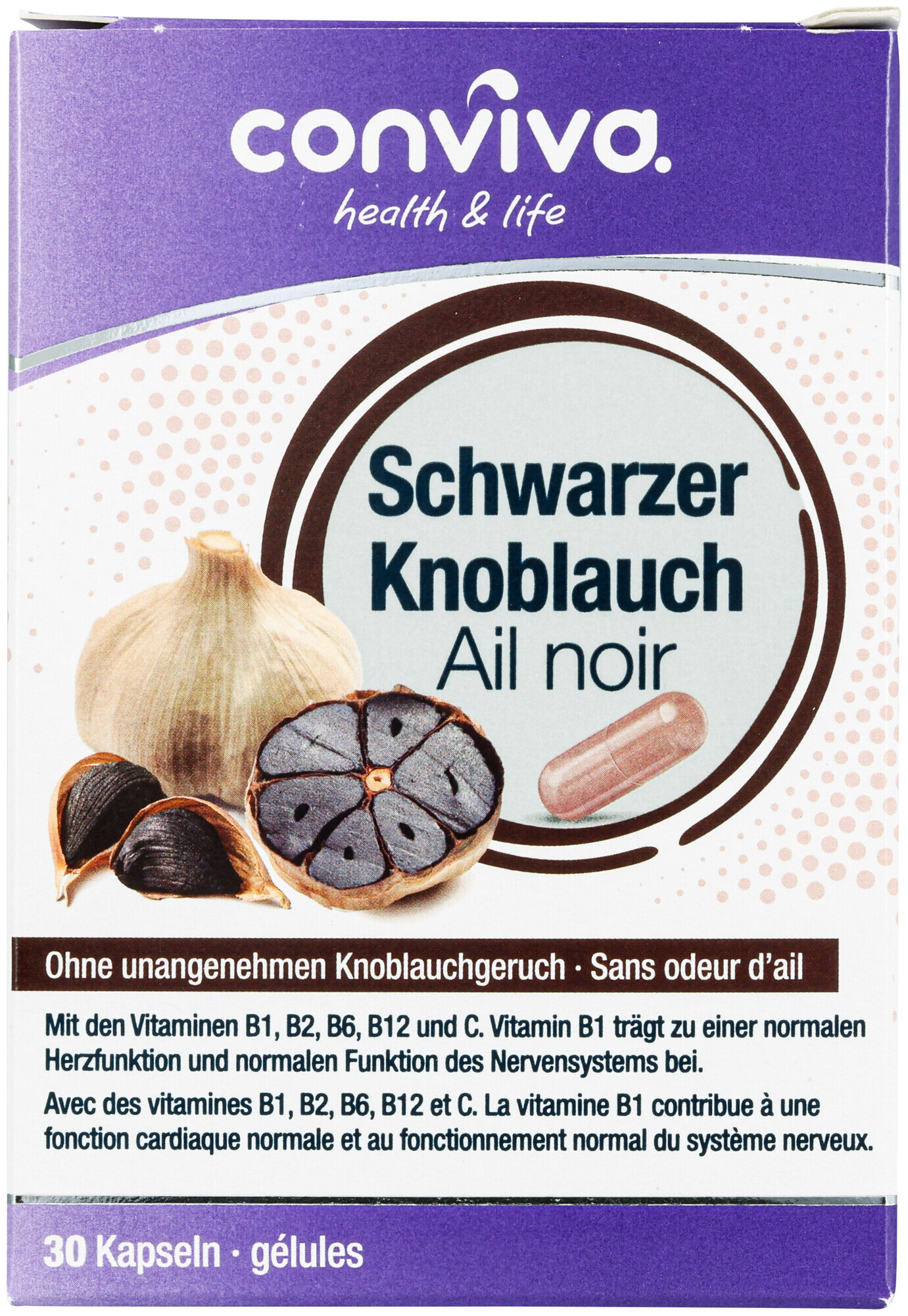 Image of conviva Schwarzer Knoblauch Kapseln 30 Stück