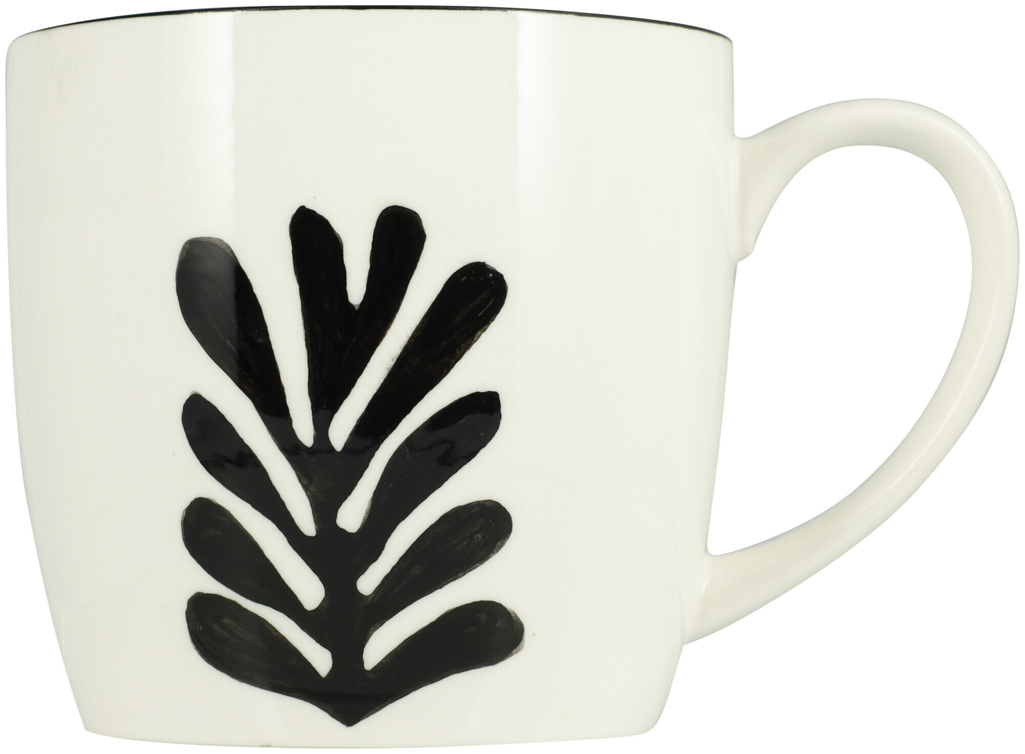 Image of Tasse Blatt schwarz/weiss 300ml