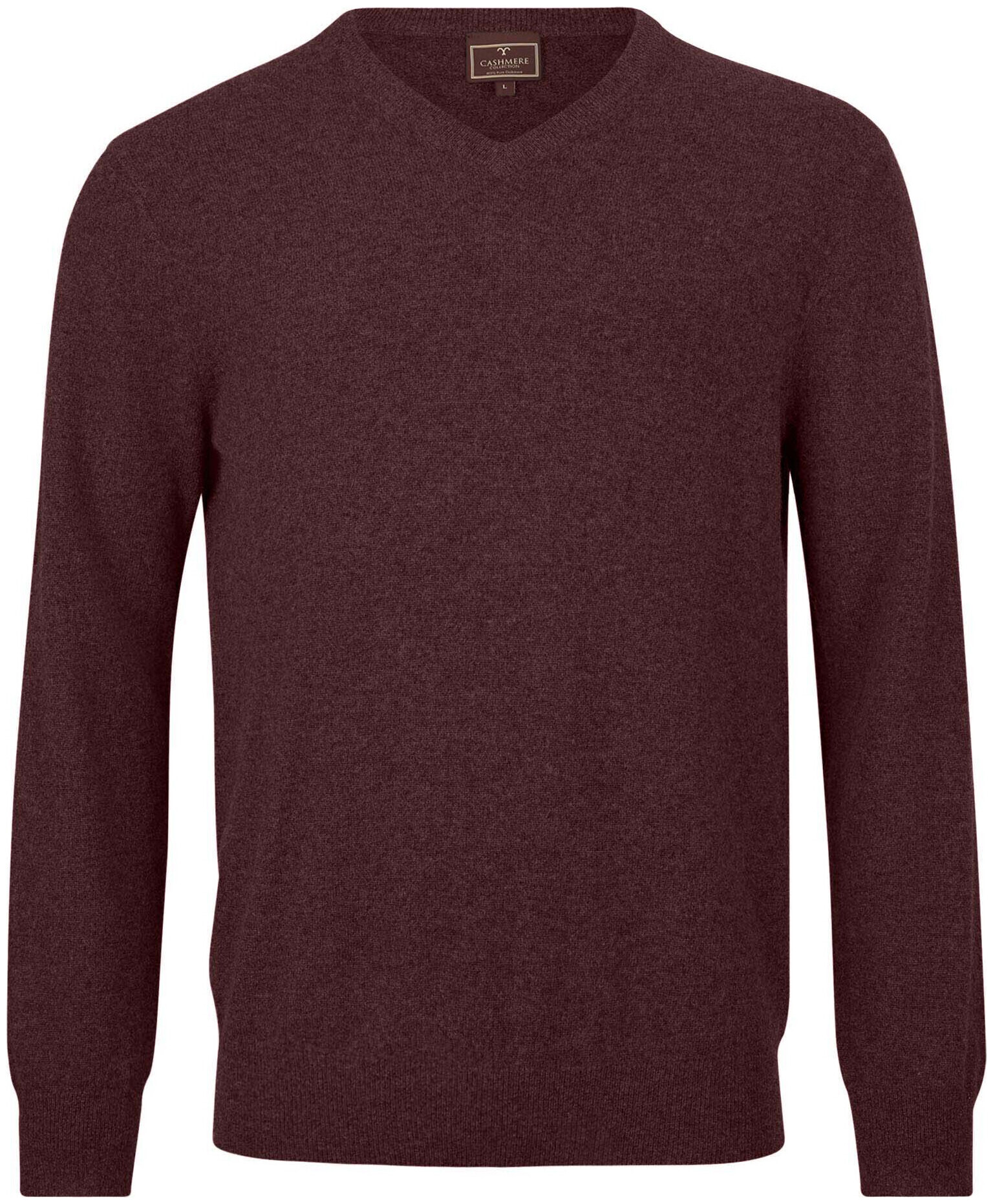 Image of Cashmere Herren V-Ausschnitt Pullover wein L