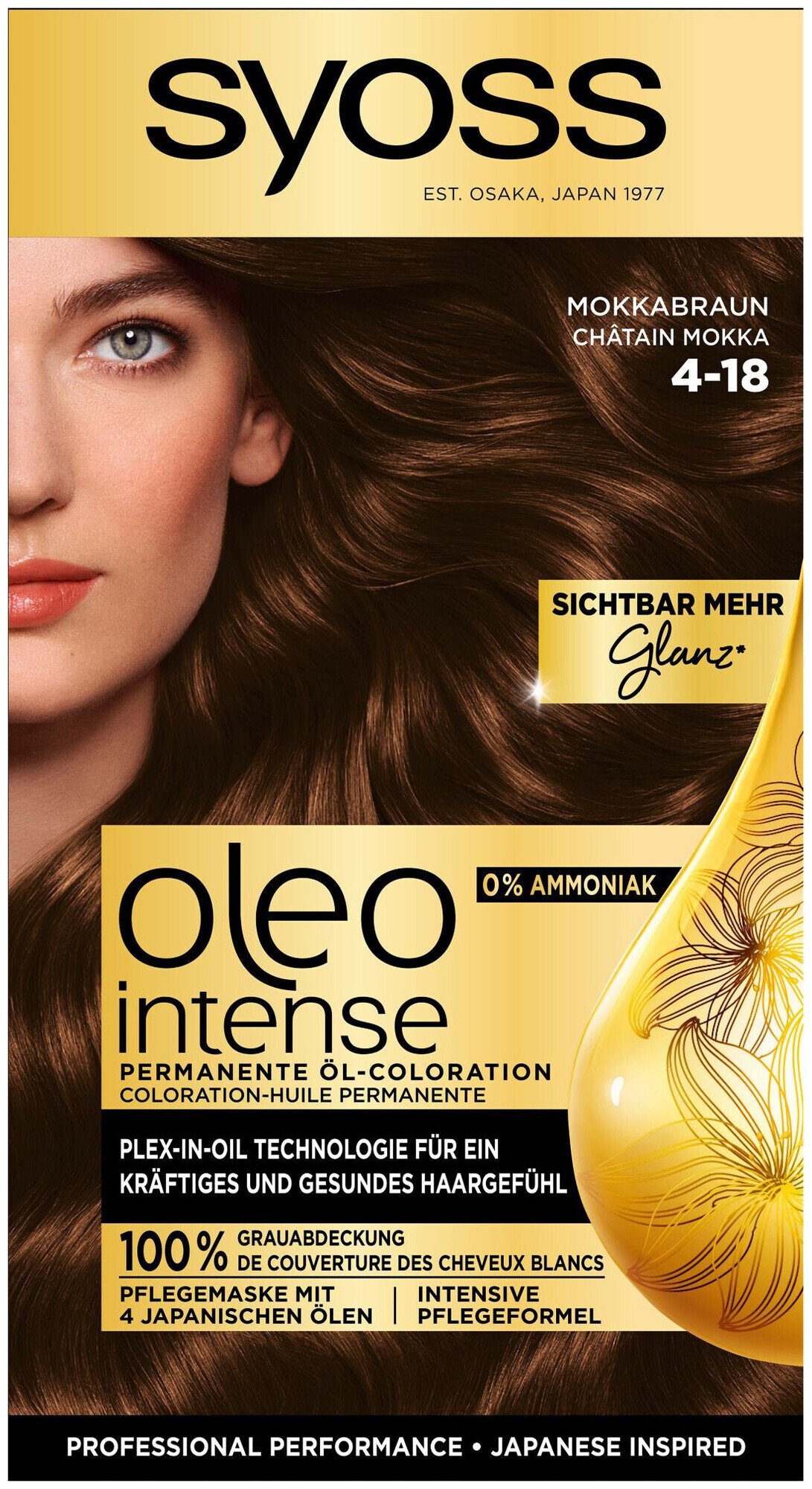 Image of Syoss Oleo Intense Permanente Öl-Coloration 4-18 Mokkabraun 115 ml