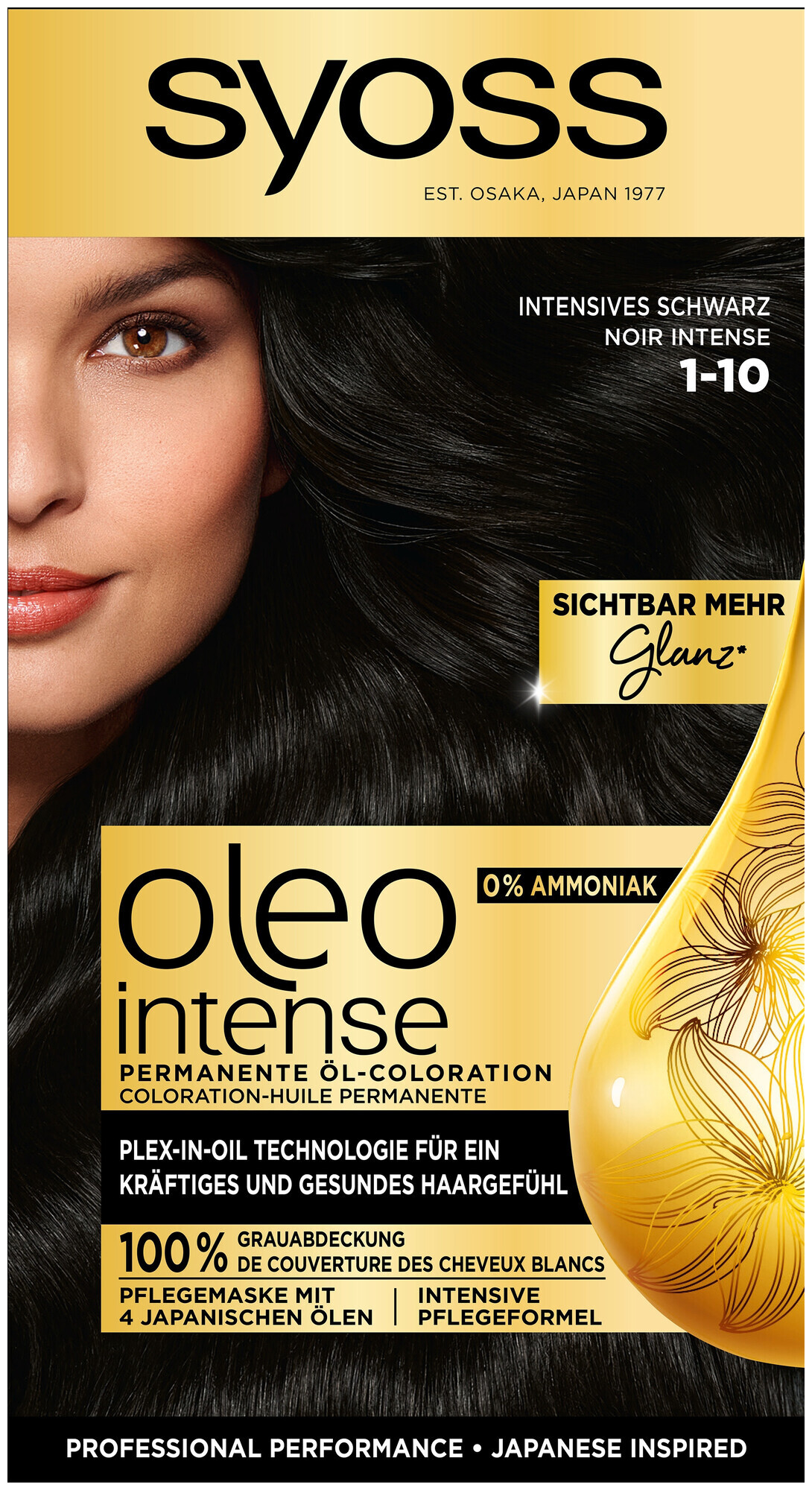 Image of Syoss Oleo Intense Permanente Öl-Coloration 1-10 Intensives Schwarz