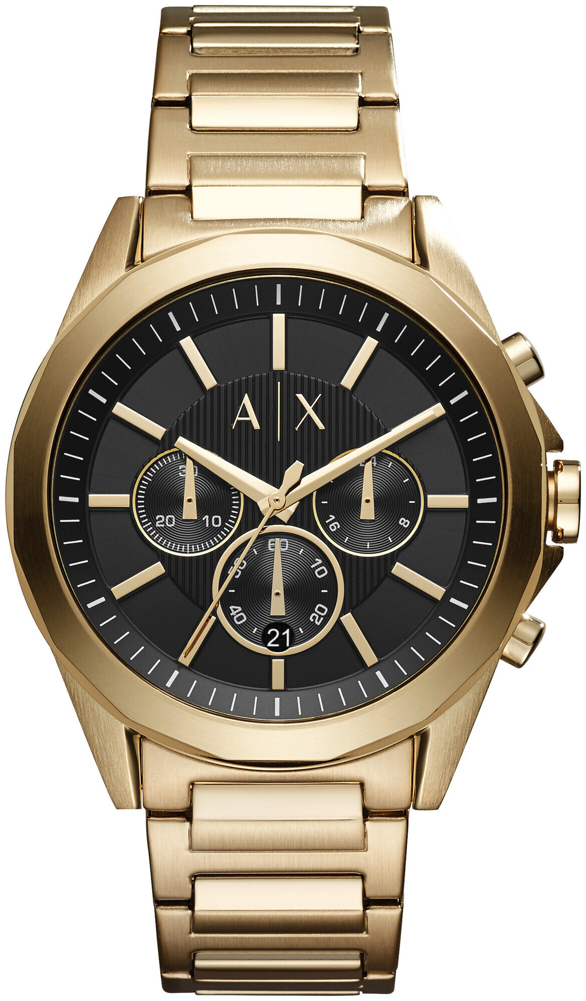 Armani Exchange Uhr Chronograph Edelstahl goldfarben