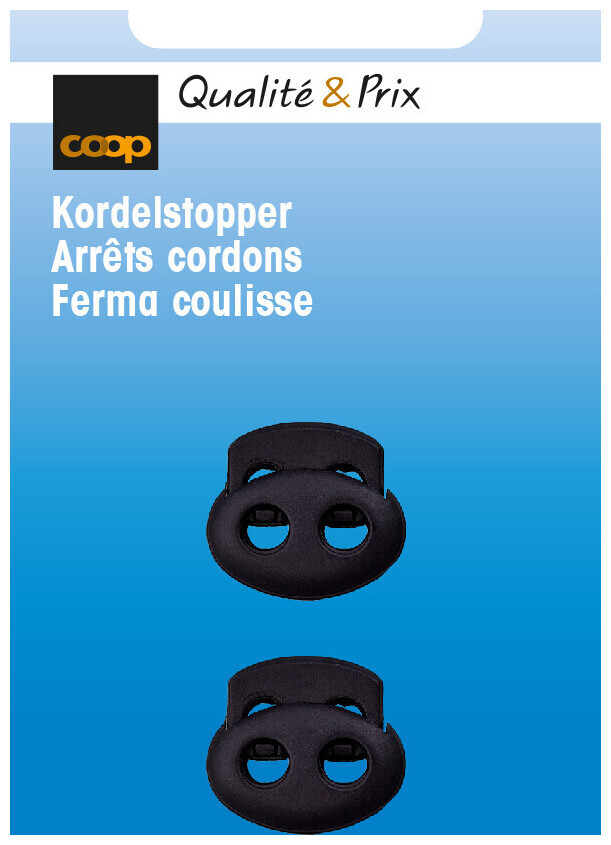 Image of Coop Kordelstopper oval schwarz 17 mm 2 Stk.