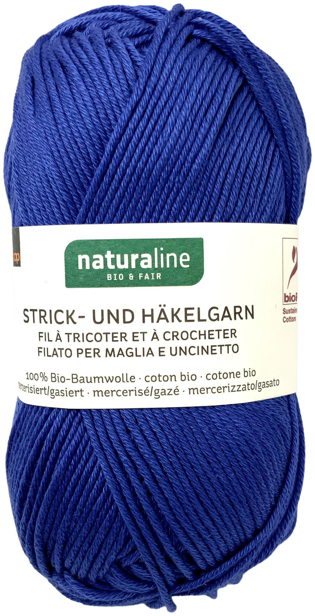 Naturaline Textil Coop Bio Naturaline 332 Fil à tricoter 100% Coton merc. bleu nocturne 50g