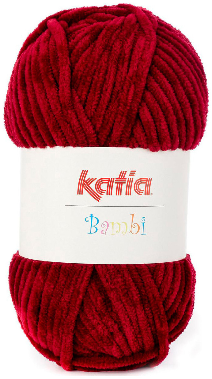 Image of Katia Bambi 327 Chenillegarn bordeaux 100g