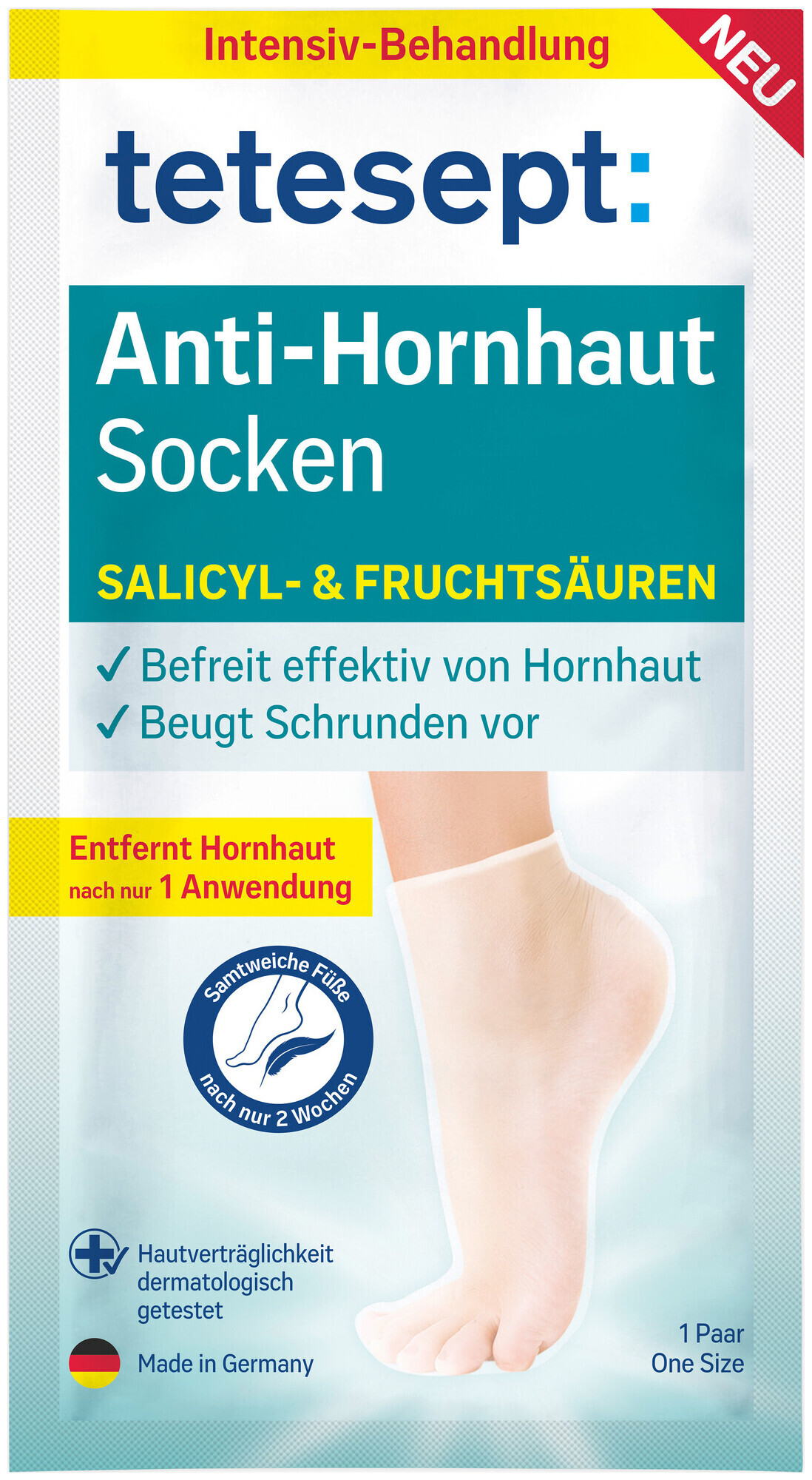 Image of tetesept med foot care Anti-Hornhaut Fusssocken , 1 Paar