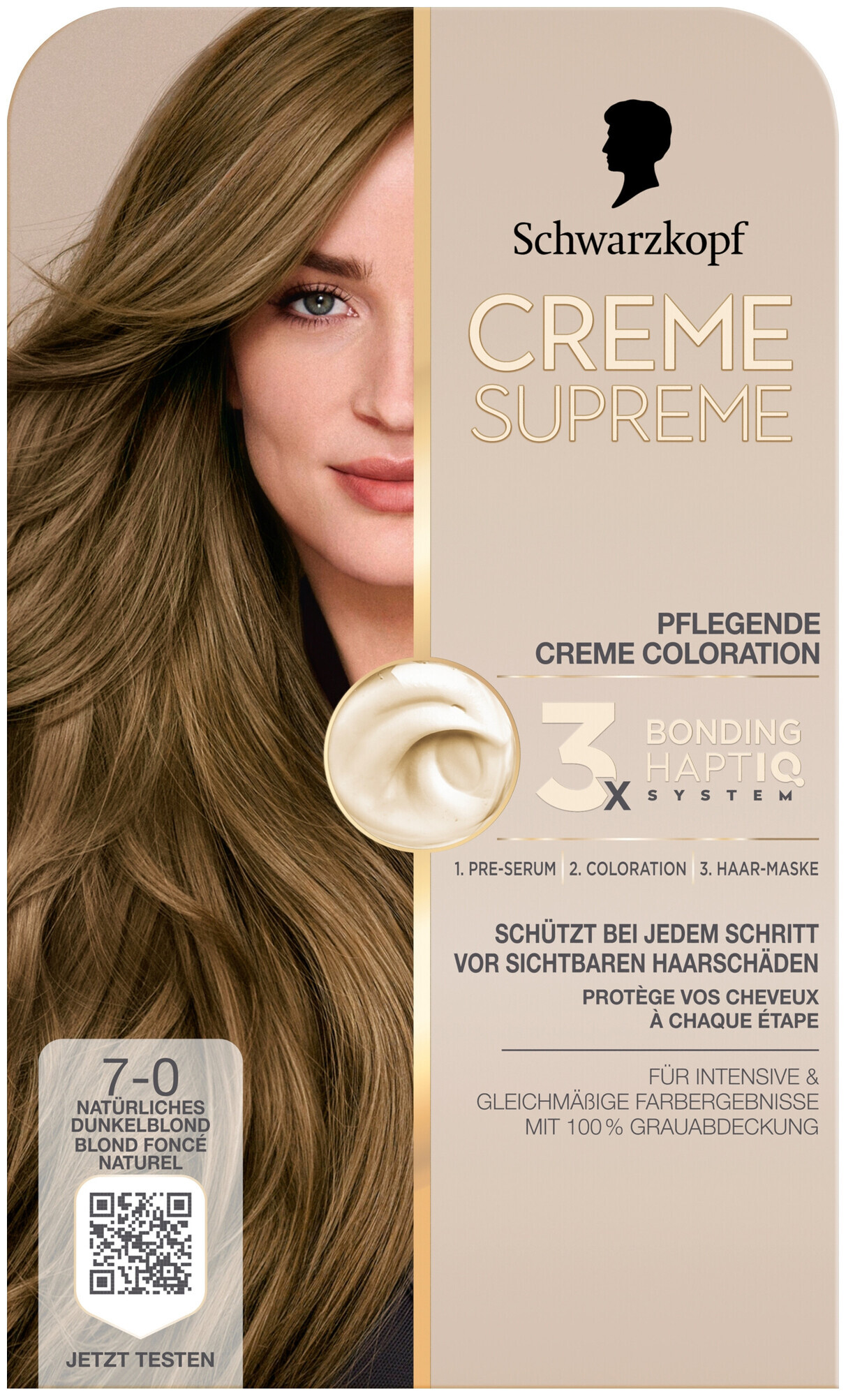 Schwarzkopf Creme Supreme Coloration 7-0 Natürliches Dunkelblond