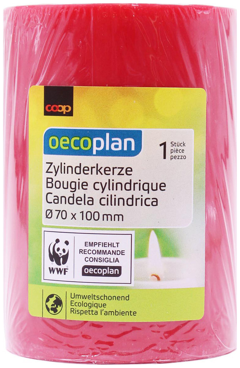 Image of Oecoplan Zylinderkerze 70x100mm rot