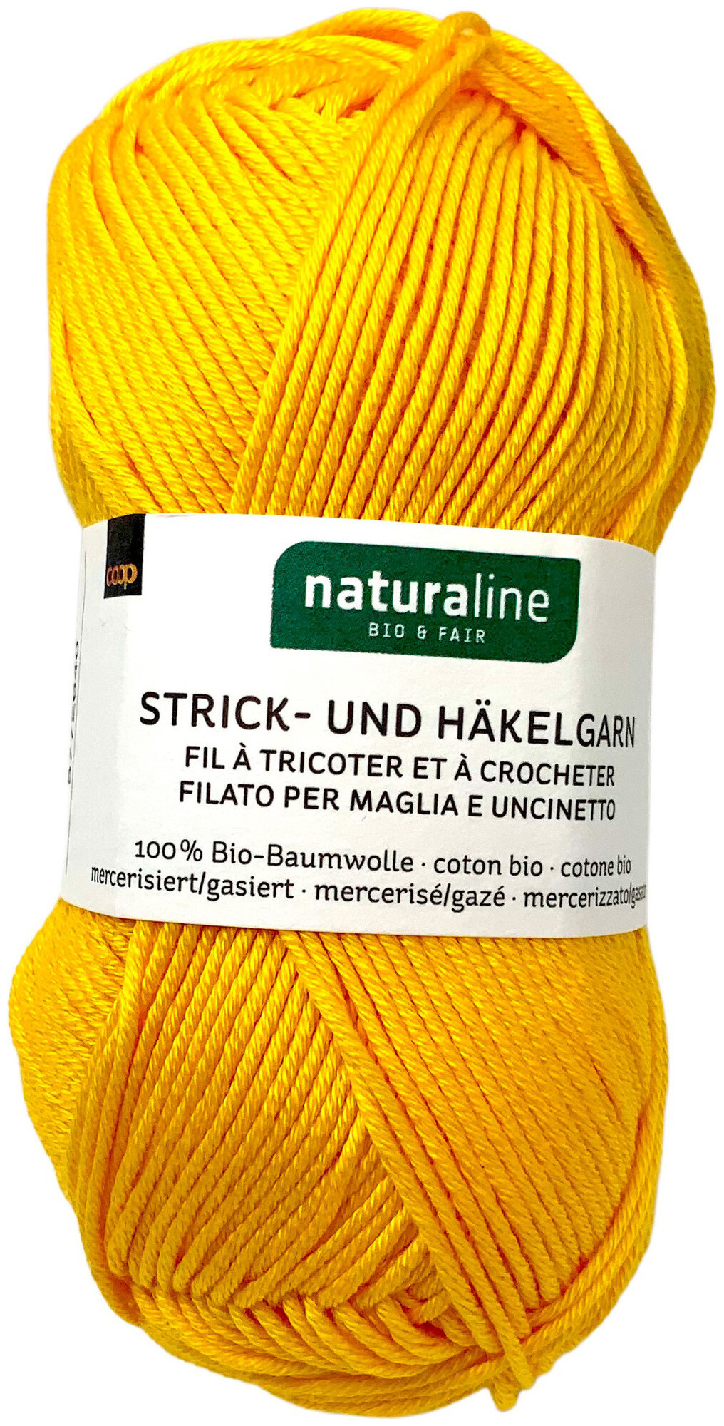 Naturaline Textil Coop Bio Naturaline 341 Handstrickgarn 100% Baumwolle merc. senfgelb 50g