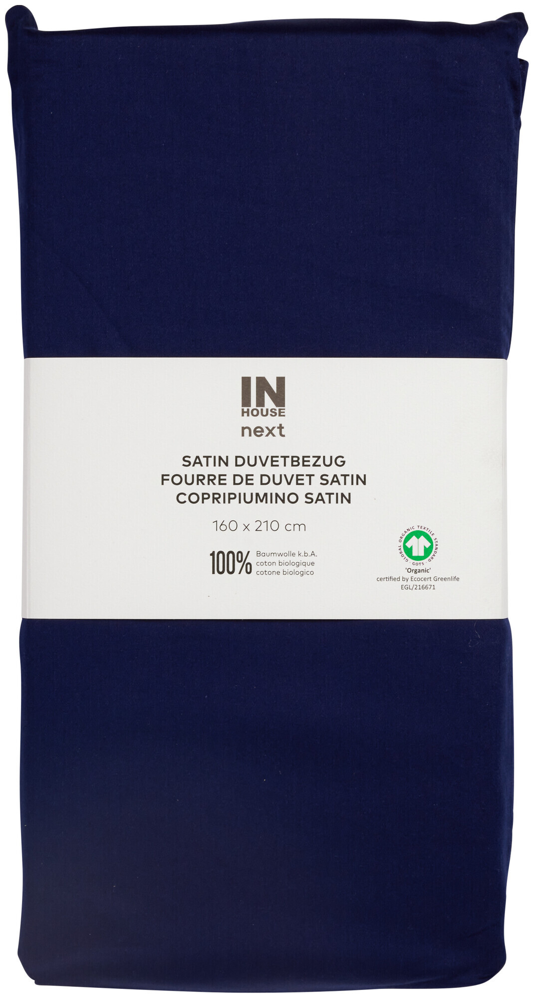 Image of Inhouse Duvet Gots Satin 160x210 marine