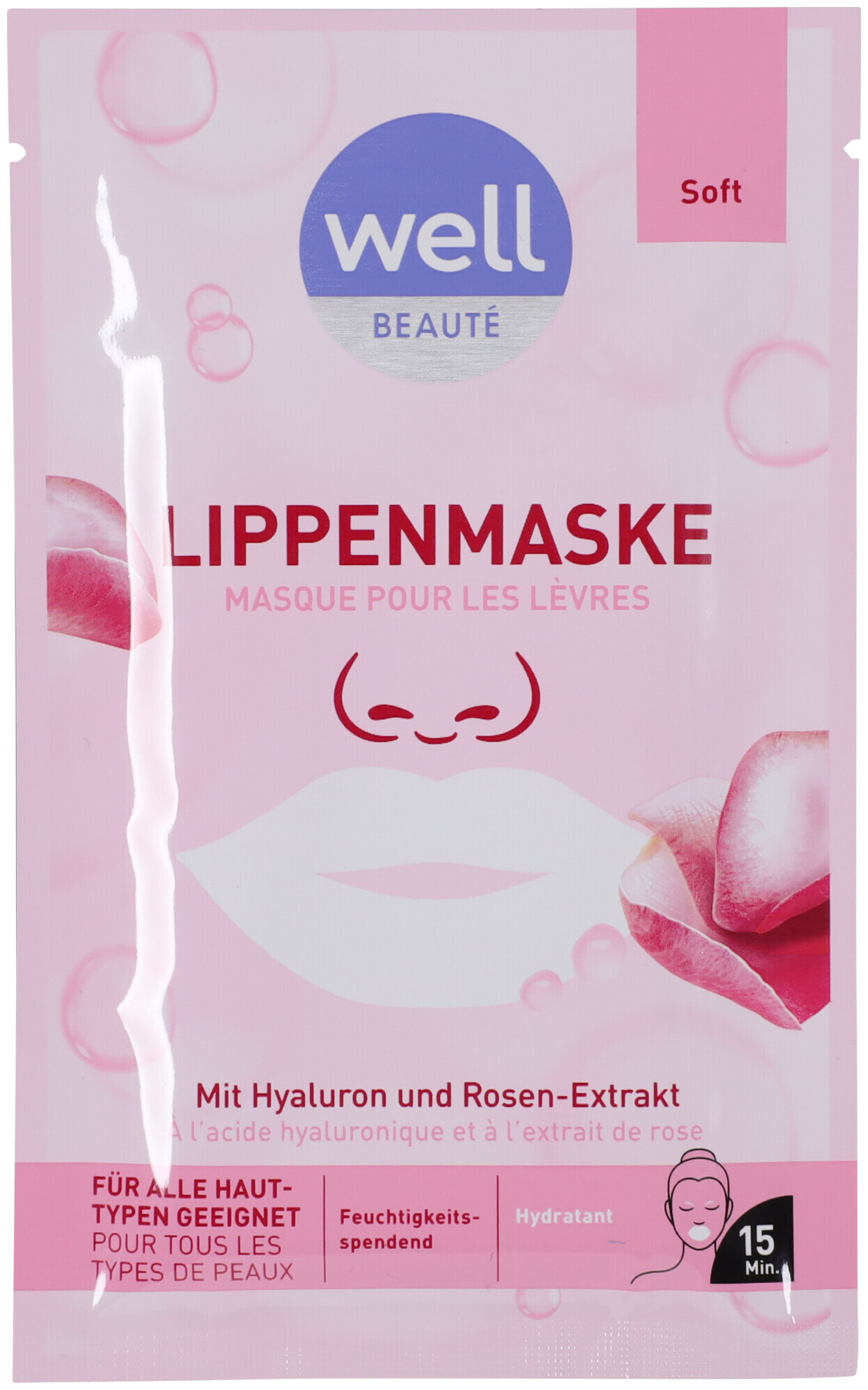 Image of well Lippenmaske mit Hyaluron und Rosen - Extrakt