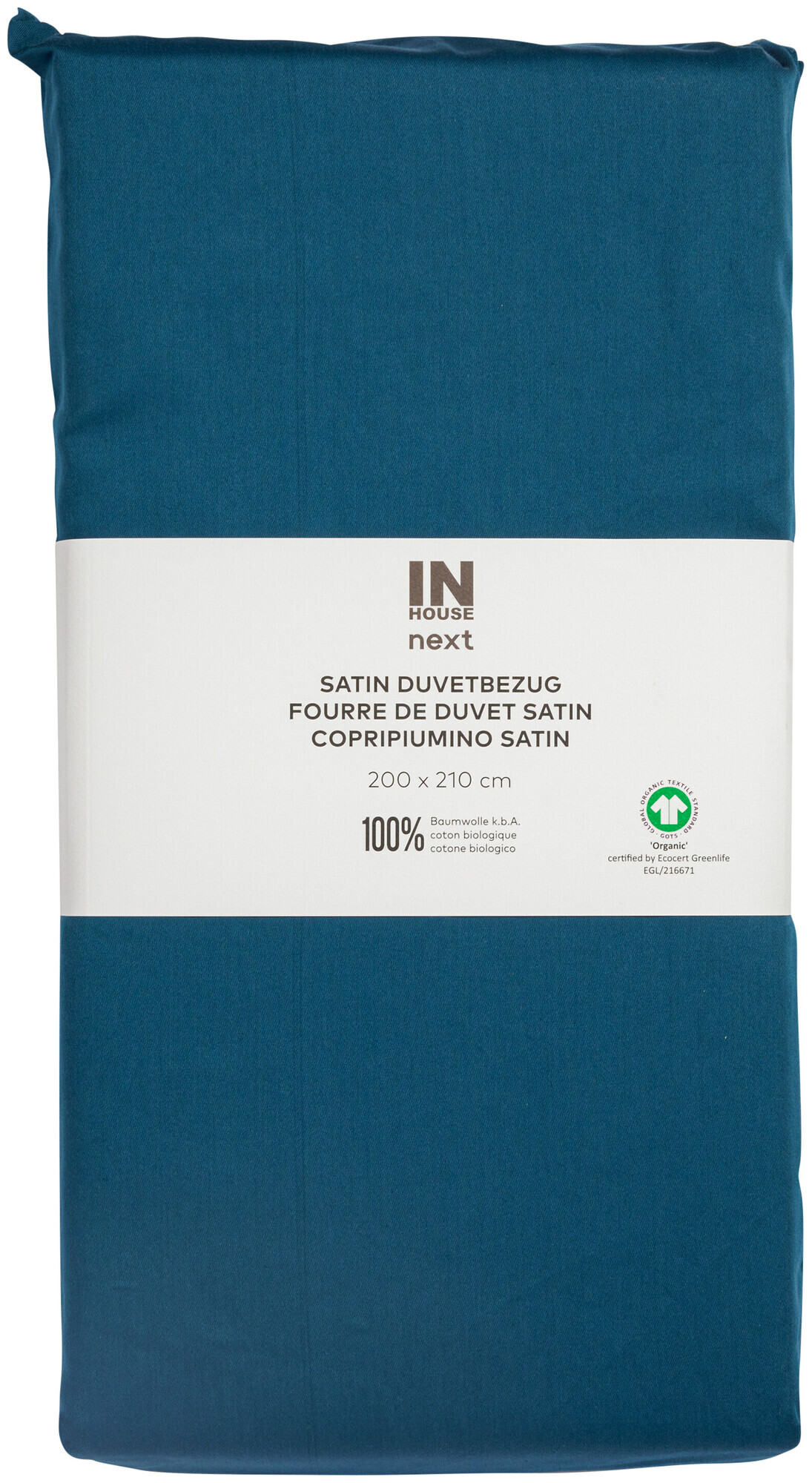 Image of Inhouse Duvet Gots Satin 200x210 petrol