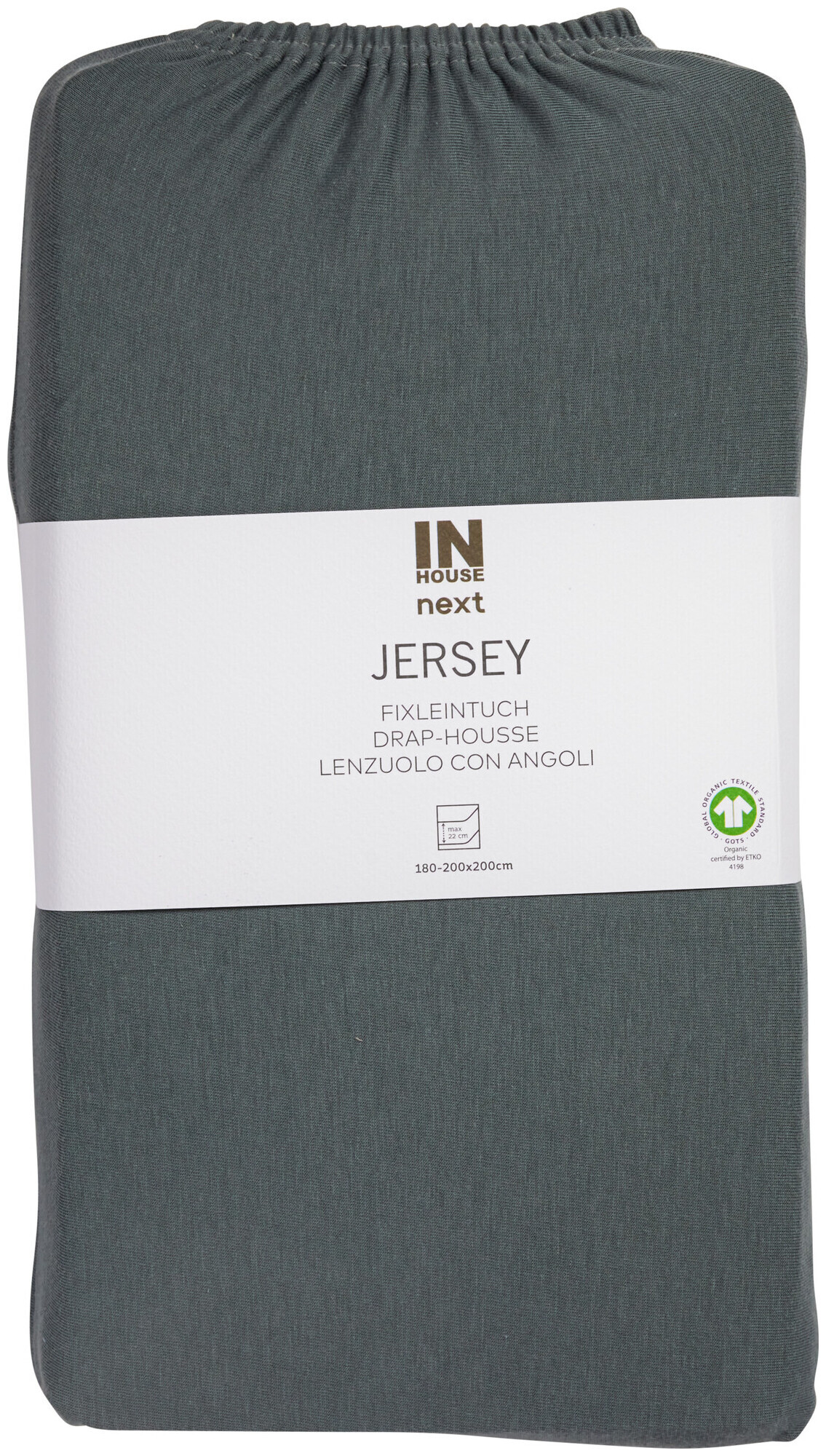 Image of Inhouse Fixleintuch Gots Jersey 180x200 grau