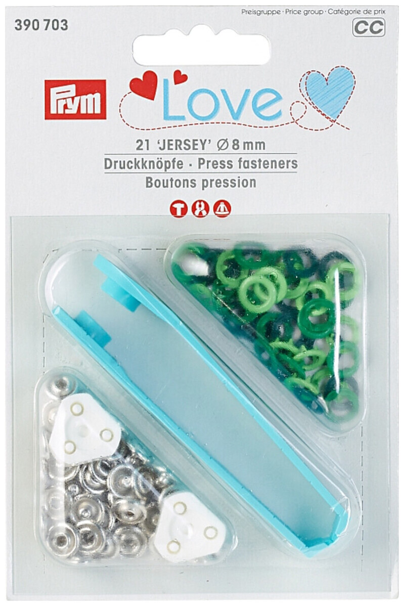 Prym Love bouton pression jersey vert 8 mm 21 pcs