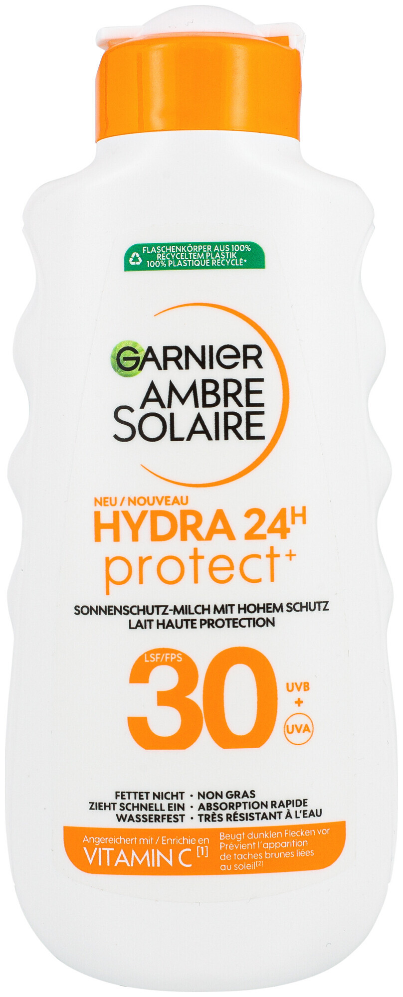 Garnier Ambre Solaire Hydra Protect+ Lait solaire 24h SPF 30, 175ml