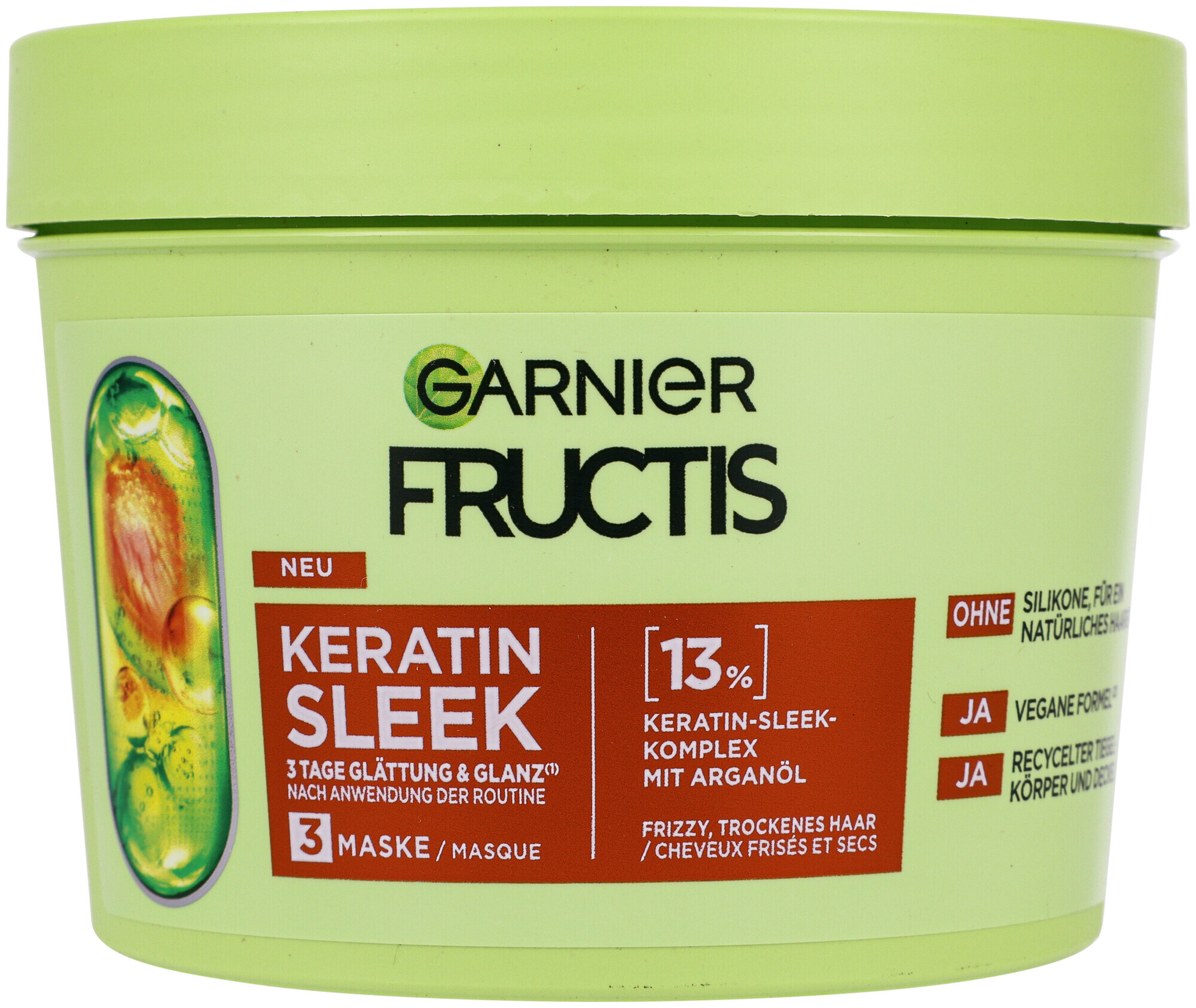 Image of Garnier Fructis Keratin Sleek Maske, 370ml