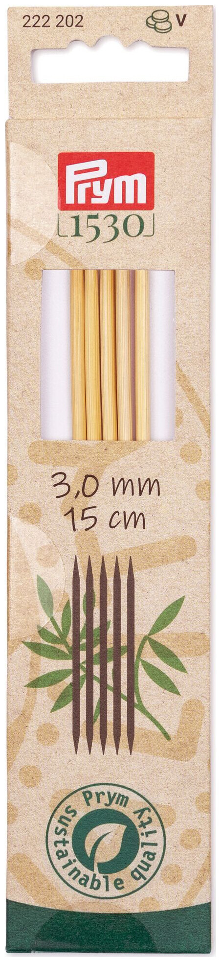 Image of Prym 1530 Strumpfstricknadeln 3.00 mm, 15 cm, Bambus