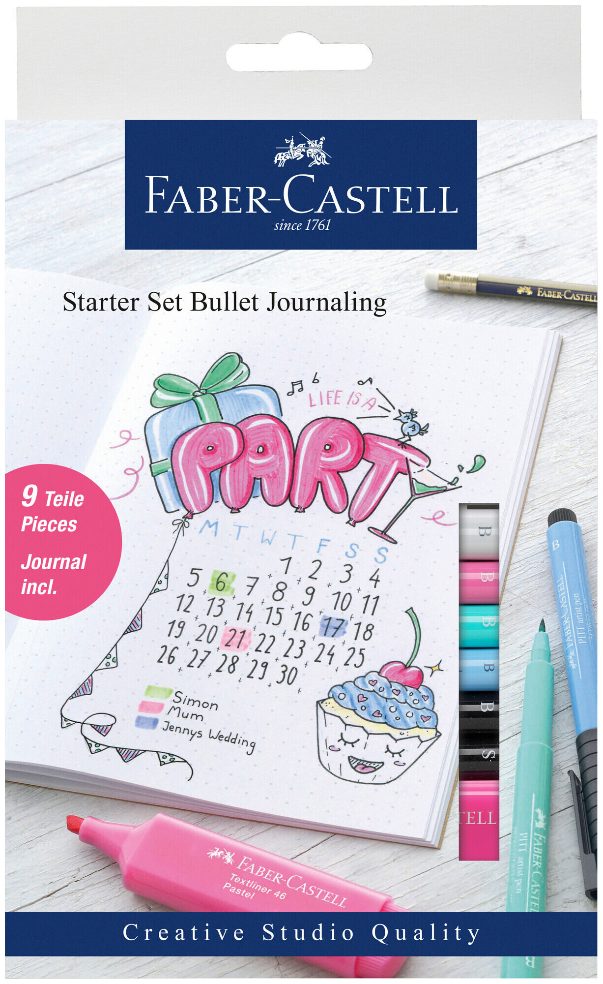 Image of Faber Castell Faber-Castell Tuschestift (Mehrfarbig, 9 Stück)