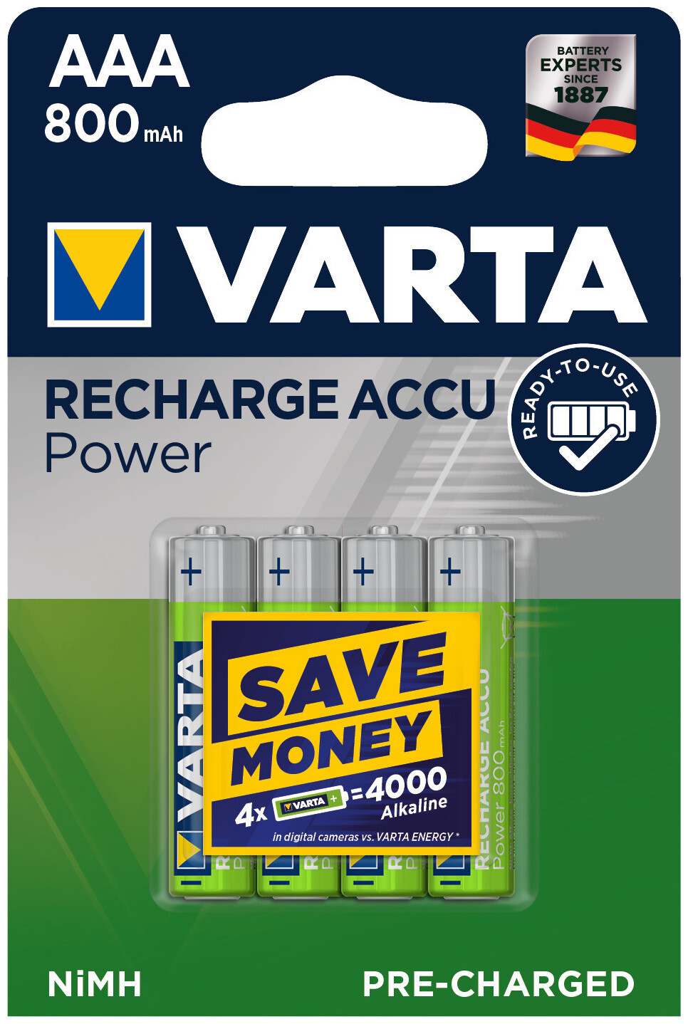 Image of Varta Accu AAA Power 800mAh 4er Bli