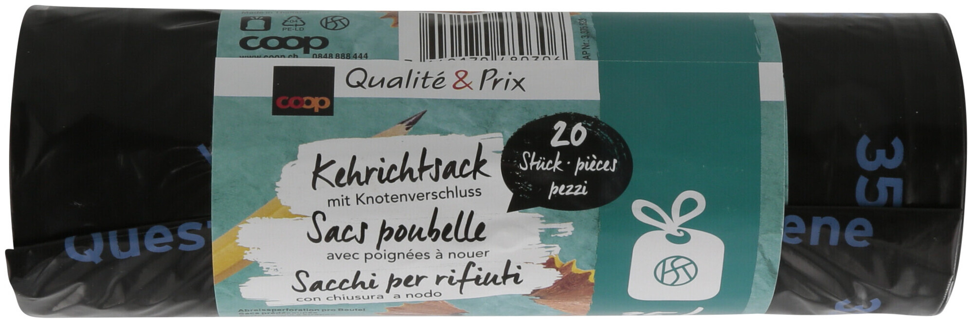 Image of Coop Qualité & Prix Kehrichtsack mit Knotenverschluss 35l 20 Stück