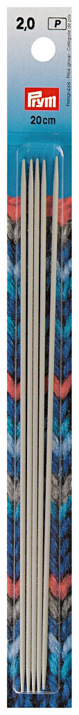 Image of Prym Strumpfstricknadeln, grau 2.00 mm, 20 cm, Karte 5 Stk., Aluminium