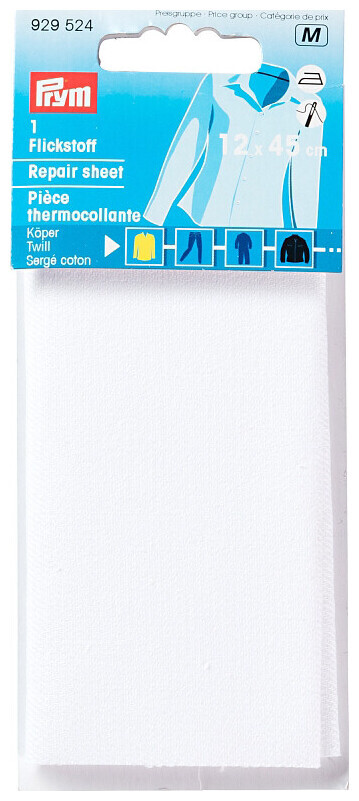 Prym tissu thermocollant sergé blanc 12 x 45 cm