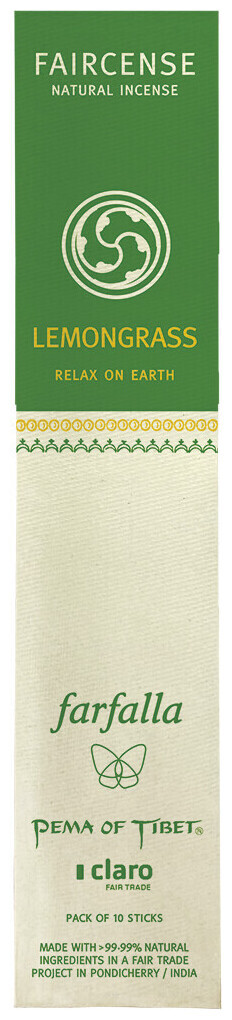 farfalla Lemongrass / Relax on Earth, Faircense Räucherstäbchen mit Halterung