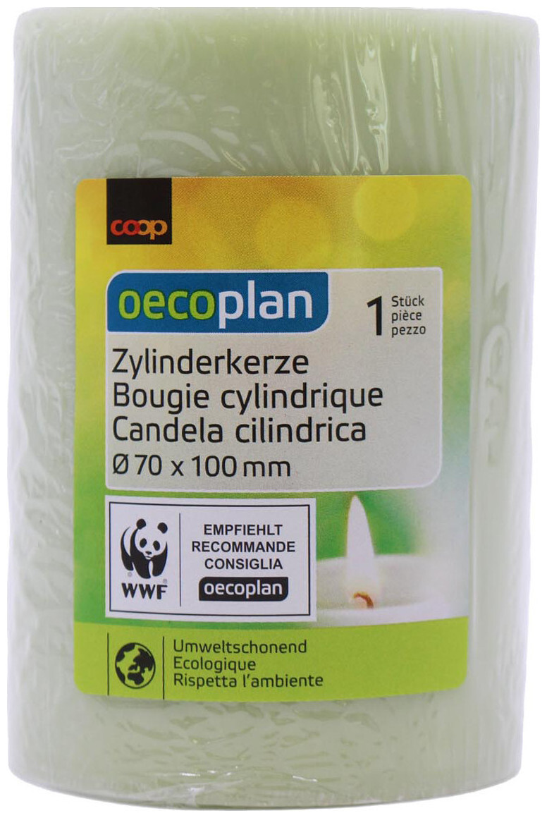 Image of Oecoplan Zylinderkerze 70x100mm hellgrün