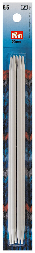 Image of Prym Strumpfstricknadeln, grau 5.50 mm, 20 cm, Karte 5 Stk., Kunststoff