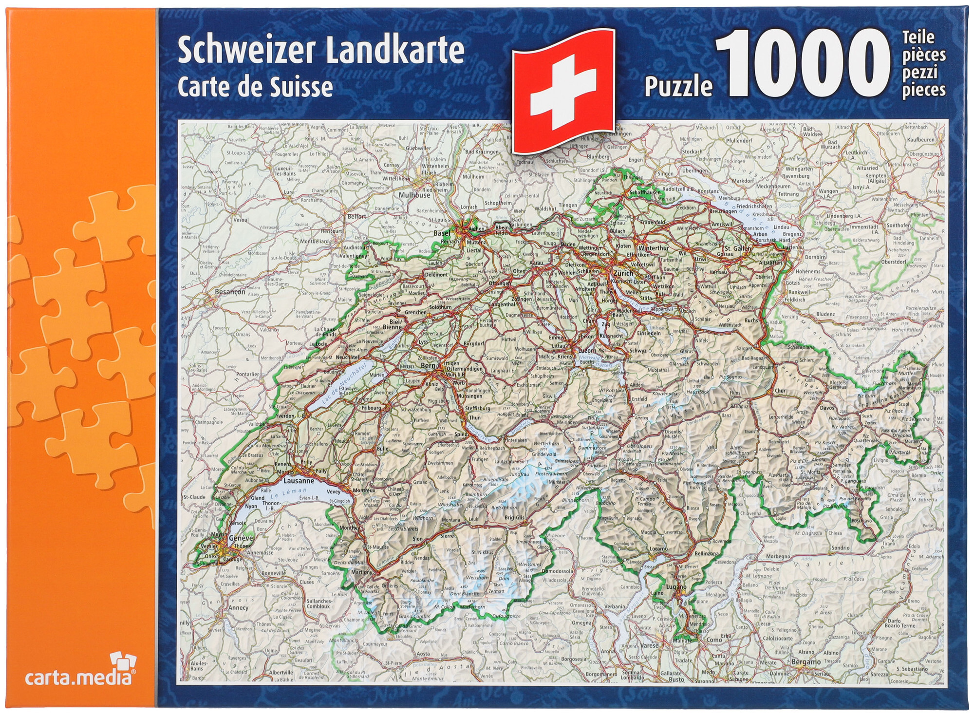 Image of Carta.media Landkarte Puzzle (1000 Stück)