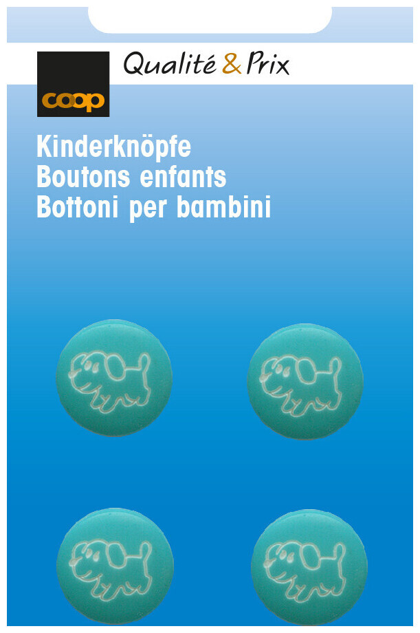 Image of Kinderknopf türkis 15 mm 4 Stk.