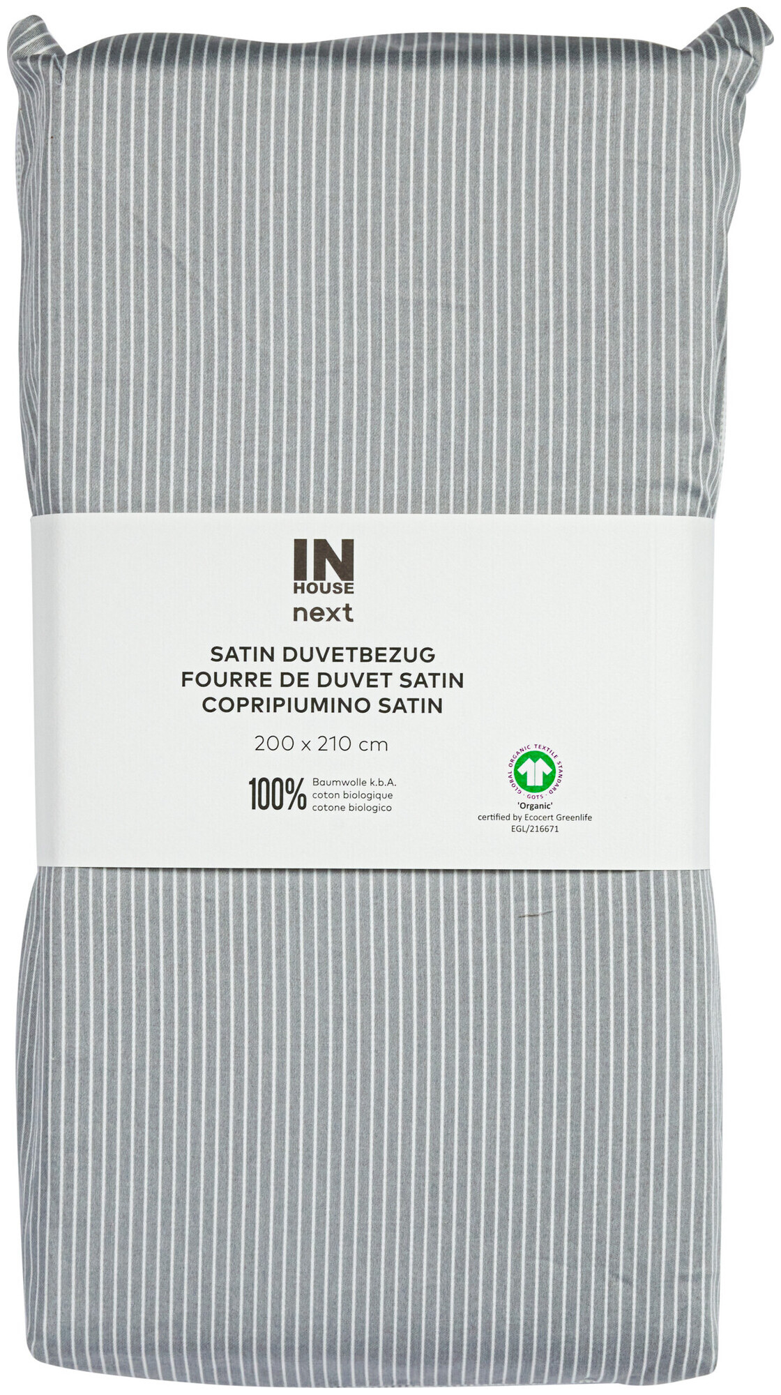 Image of Inhouse Duvet Gots Satin 200x210 Minimo silber