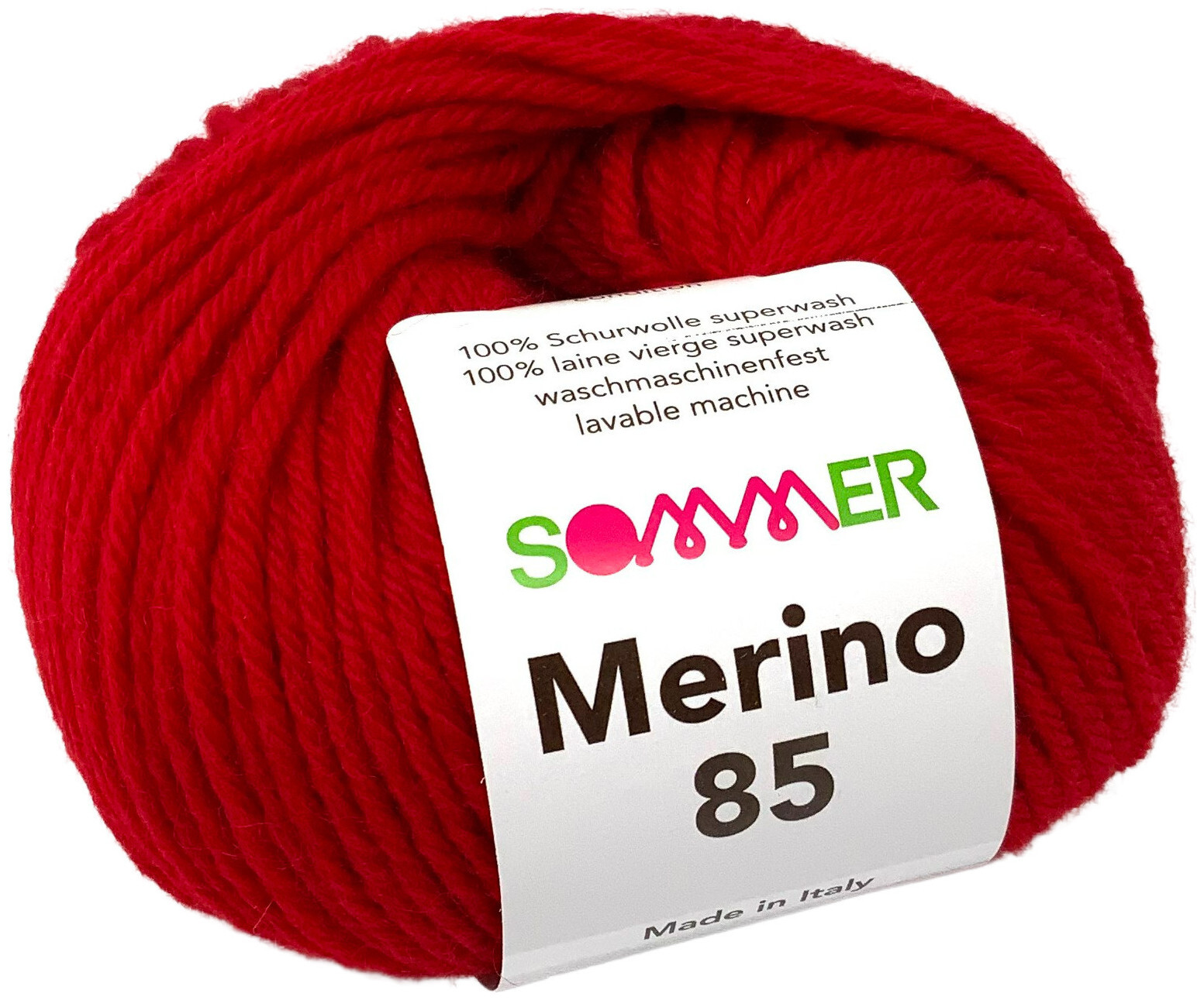 Image of Sommer Merino 85 195 Handstrickgarn 100% Merino Superwash kirschrot 50g