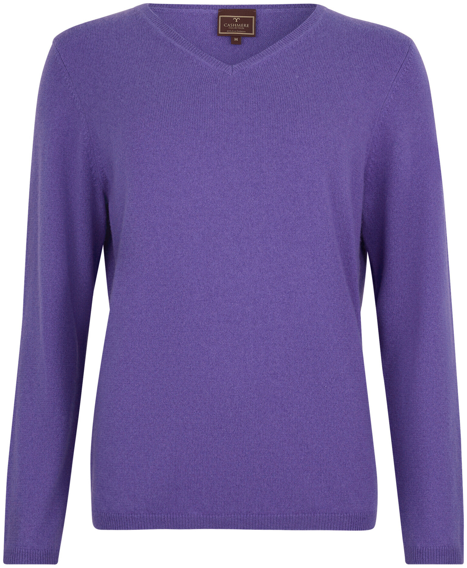 Image of Cashmere Damen Pullover V-Ausschnitt lila L