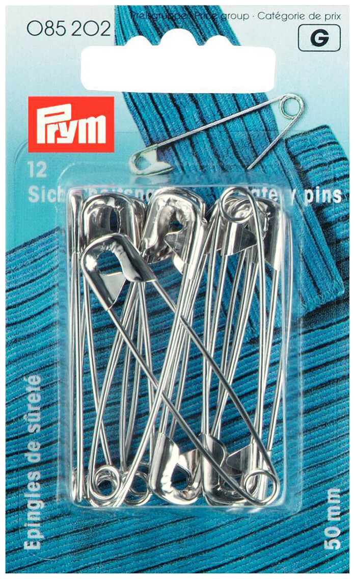 Image of Prym Sicherheitsnadeln silber Nr. 3 50 mm 12 Stk. Stahl
